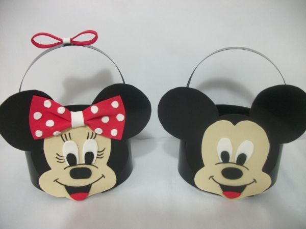 Enfeites - Cestas Mini e Mickey - Clique na imagem